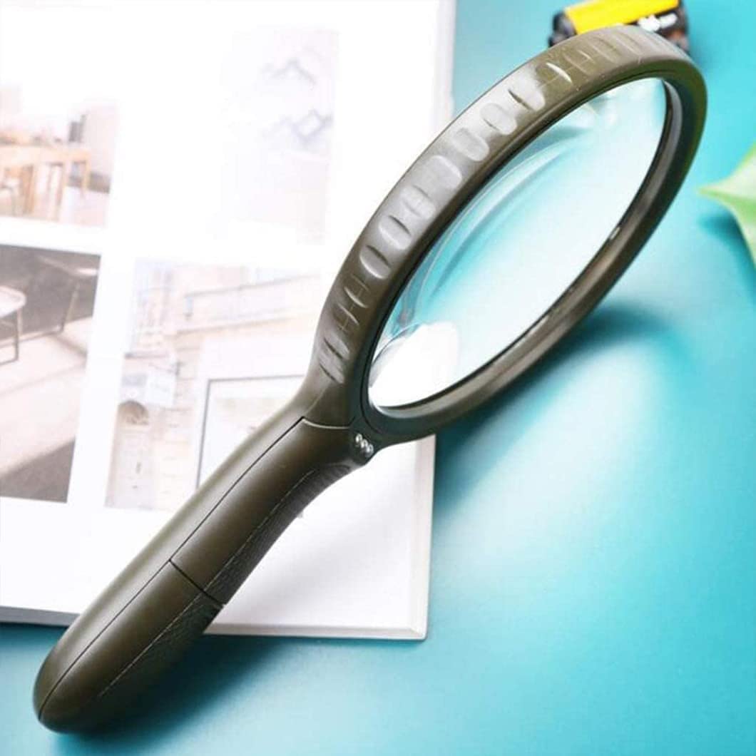 Lupa de mano con luz LED para trabajo cercano, lupa iluminada para lectura, soldadura e inspección