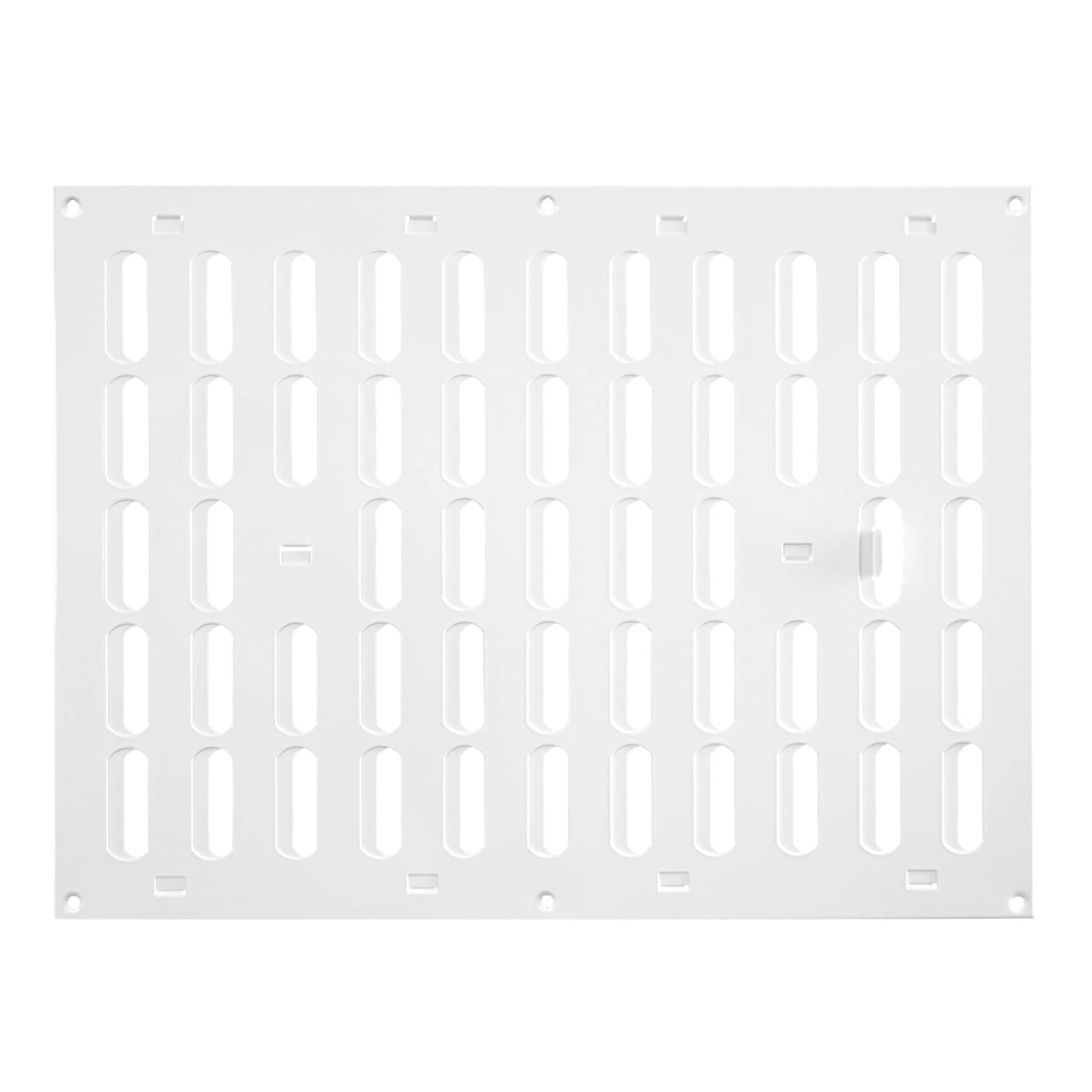 Grille coulissante 400x300mm en tôle d'acier - grille d'aération blanche grille d'échappement, en EUROPLAST