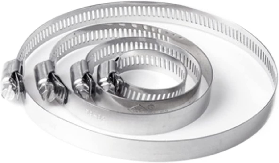 Hose Clamps, 10pcs Screw Worm Drive Hose Clamp 304 Stainless Steel Hoop Pipe Clip(3857mm)