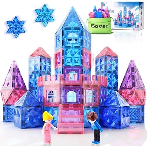 Diamond Magnetic Building Blocks - Frozen Princess Toys for 3-8 Year Old Girls & Boys - 3 4 5 6 Year Old Girl Birthday Xmas Present Cover