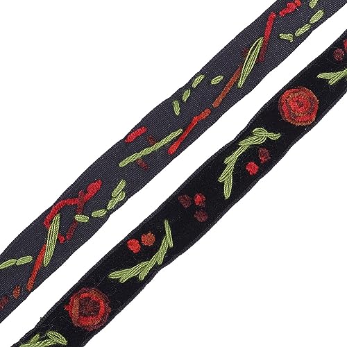 GOMAKERER 1 Yard Floral Embroidered Ribbons