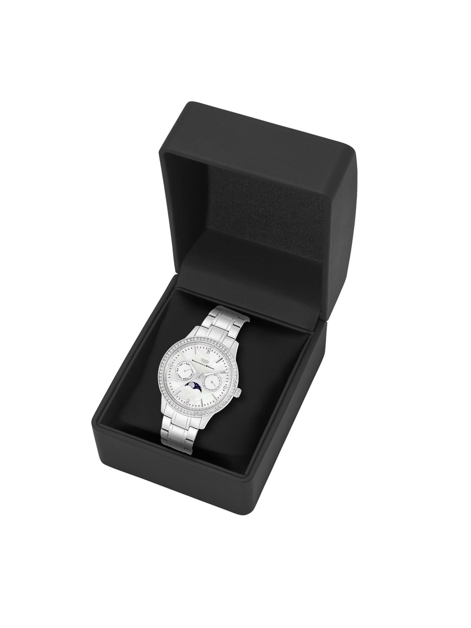Rhodenwald & Söhne Damen Uhr analog Quarzwerk Multifunktion(en) mit Edelstahl Gliederarmband 3 ATM - verziert mit Kristallen