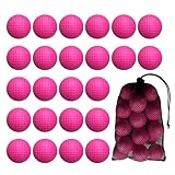 Hhlzm 24 Pack Foam Golf Practice Balls,Practice Golf Balls For Backyard,Realistic Feel And Limited Flight Soft Golf Balls For Indoor Or Outdoor Training,Pink