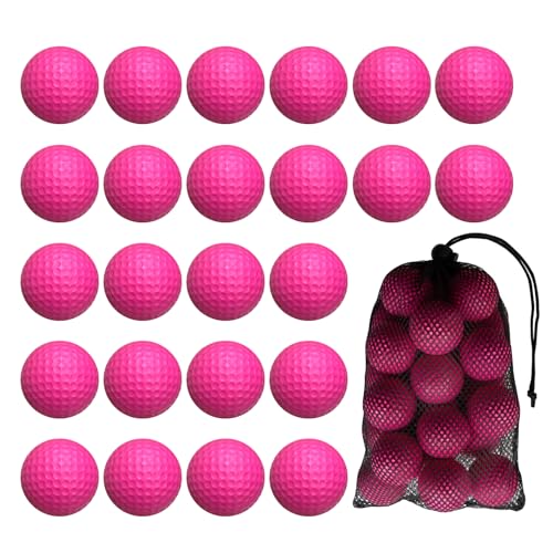 Hhlzm 24 Pack Foam Golf Practice Balls,Practice Golf Balls For Backyard,Realistic Feel And Limited Flight Soft Golf Balls For Indoor Or Outdoor Training,Pink