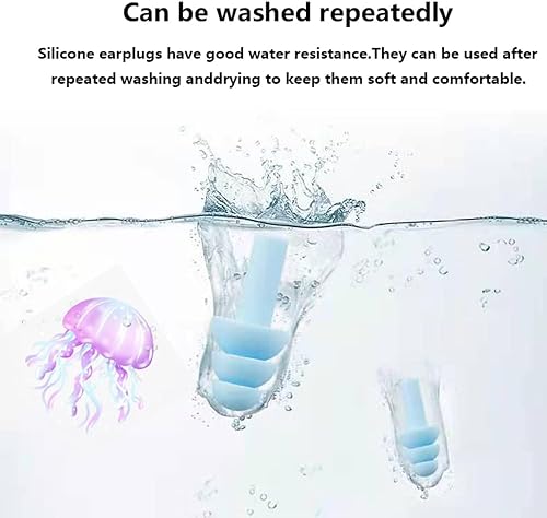 Miniatura 41 de Tapones para los oídos para dormir con cancelación de ruido, tapones reutilizables para los oídos, súper suaves, de silicona, para dormir, 8 pares