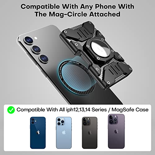 Slim Minimalist RFID Proof Men's Wallet - Airtag Holder, Magnetic Card Holder, Front Pocket Metal Credit Card Wallet Stand, Blue4