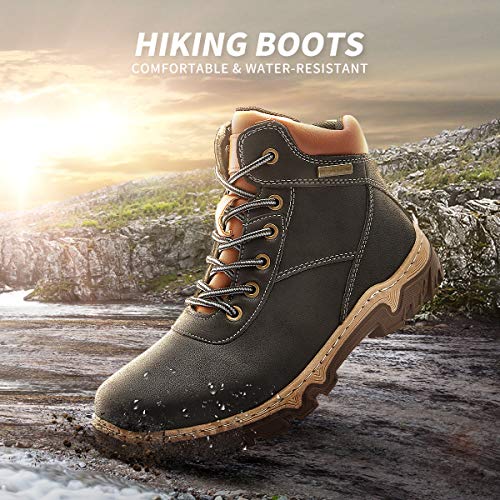 hash bubbie Women Mid Hiking Boots Outdoor Waterproof Non Slip Backpacking Trekking Walking Trails(Black.6)