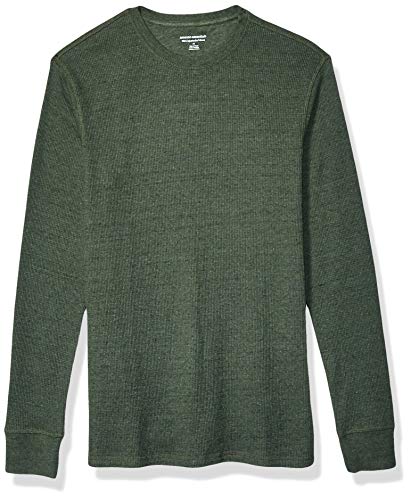 Amazon Essentials Men's Slim-Fit Long-Sleeve Waffle Shirt, Olive Heather, XX-Large
