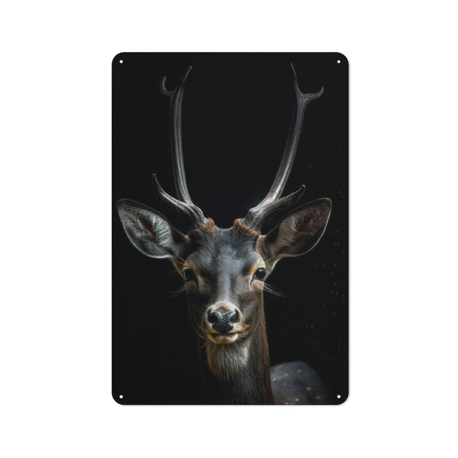Junmoney Wild Deer Portrait Tin Wall Plaque 30X20cm With For Man Cave Or Games Room, For Updating Man Cave And Games Room After Moving