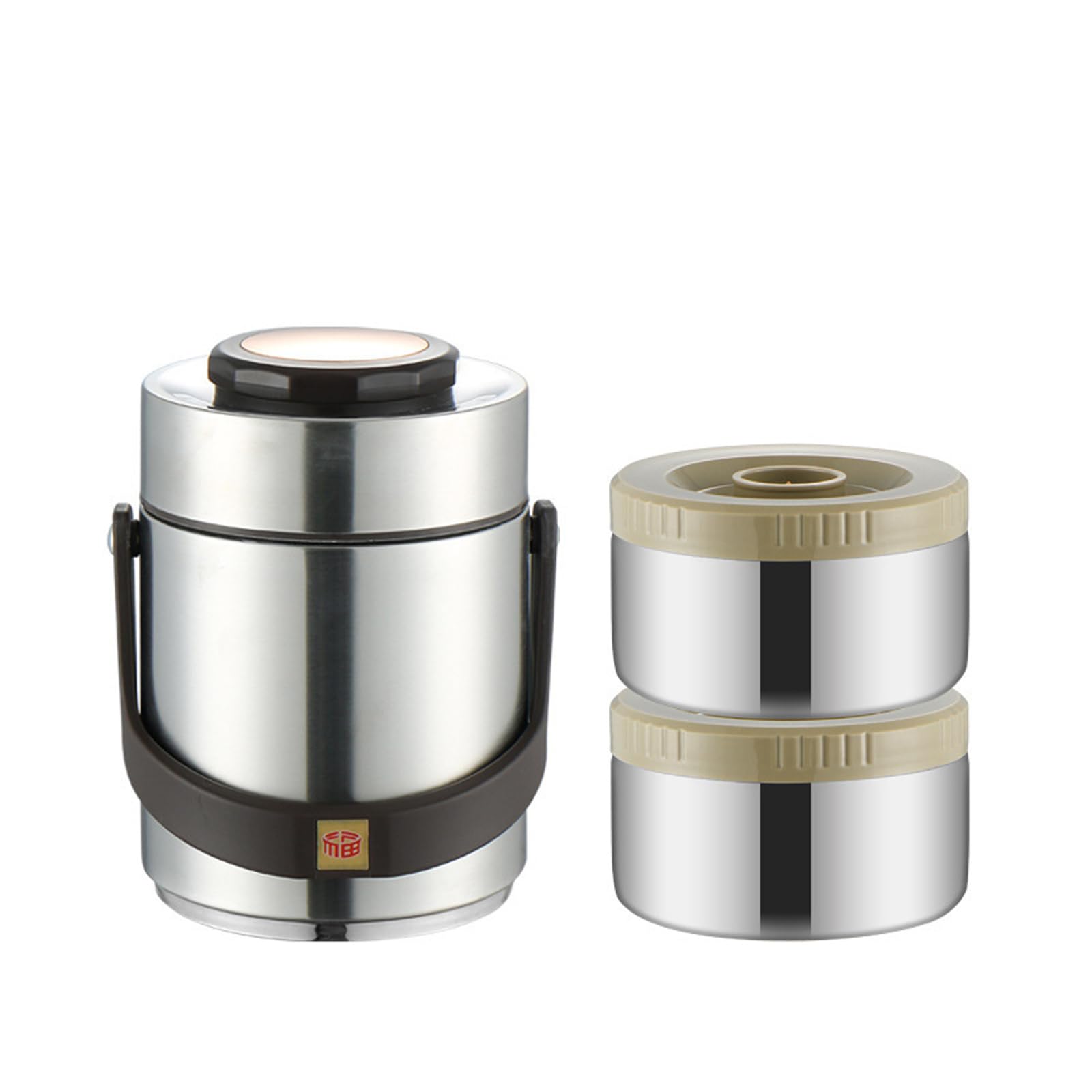 Fiambrera térmica eficaz de 3 capas apilable con capacidad para alimentos, a prueba de fugas, contenedor de acero inoxidable para comidas frías y calientes, camping, transportadores de