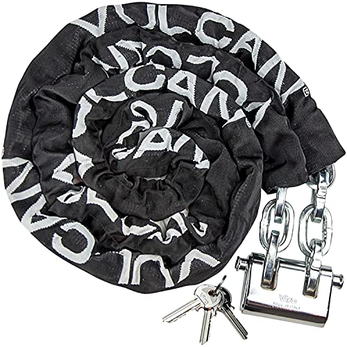 VULCAN Security Chain and Lock Kit - Premium Case-Hardened - 5/16 Inch x 9 Foot Chain (+/- 1.5 Inches) - Cannot Be Cut with Bolt Cutters or Hand Tools VULCAN Security Chain and Lock Kit - Premium Case-Hardened - 5/16 Inch x 9 Foot Chain (+/- 1.5 Inches) - Cannot Be Cut with Bolt Cutters or Hand Tools