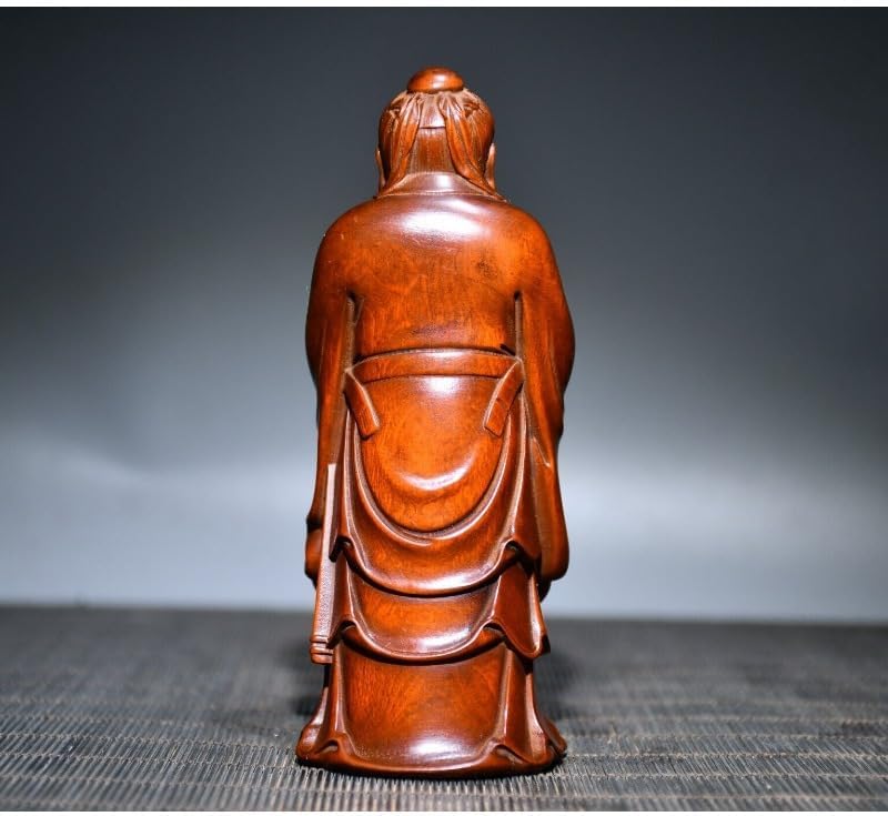 Miniatura 7 de LimpaC Colección de boj Confucian School Confucio Kongzi Estatuas hechas a mano meditando escultura estatuilla decorativa decoración del hogar hecha