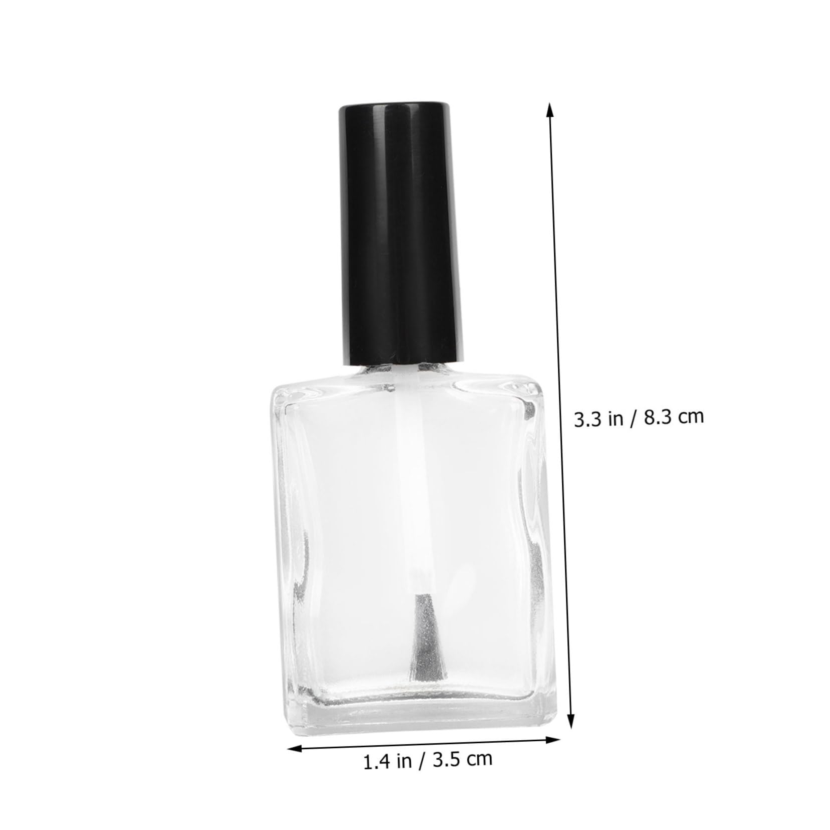 SHERCHPRY 20 Pezzi Bottiglia Piatta Trasparente in Vetro Da 15 Ml Con Tappo e Pennello, Strumento Per Bellezza Delle Unghie, Prodotto Per Manicure Femminile Adatto Per Conservare Liquidi e a