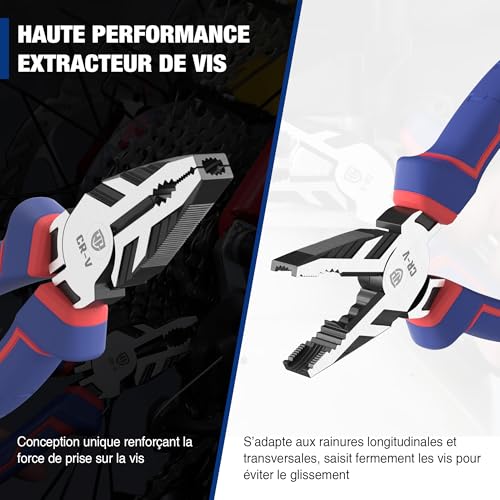 WORKPRO Pince Universelle Multifonctionnelle Cr-V 200 mm – vue 2