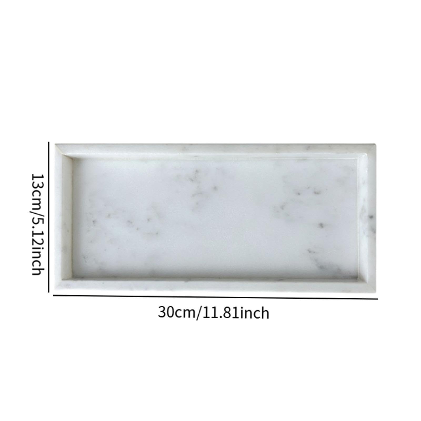 Bandeja de Mármol Elegante Rectangular Organizador para Cosméticos Bandeja de Joyería Bandeja Decorativa para Servir Adecuada para Armario de Ropa, White a, Individual