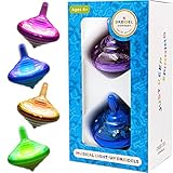 Hanukkah Musical Light-Up Dreidel Spinning Tops Set, Plays 2 Classic Hanukkah Songs, Assorted Colors (2-Pack)