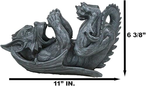 Miniatura 2 de Ebros Gárgola borracha con alas de fantasía gótica para botella de vino, estatua decorativa de 11 pulgadas de largo para cocina, bodega