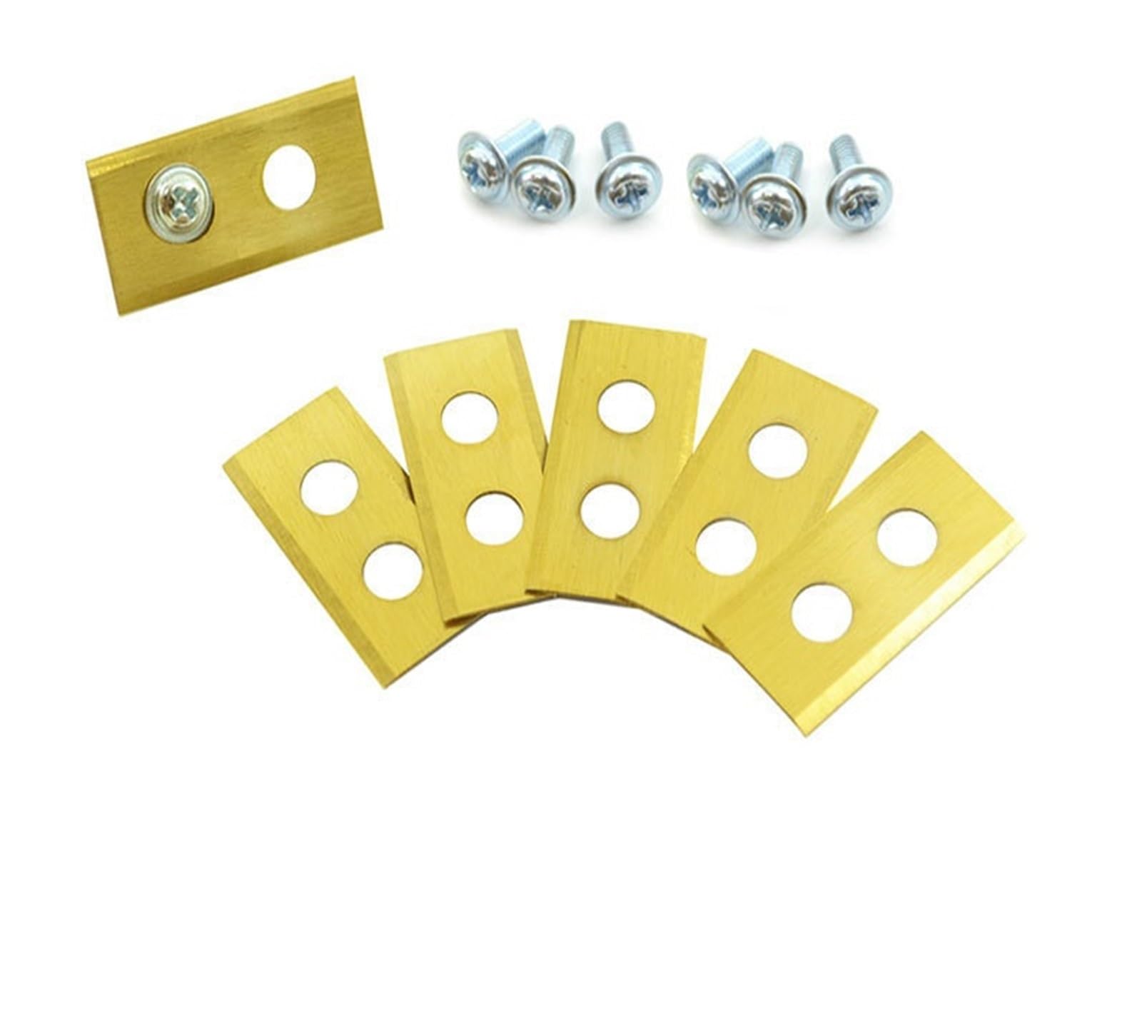 Genérico Cuchillas for cortacésped Robot, compatibles con Worx/Landroid, Cuchillas de Repuesto for cortacésped(45pcs-Golden,Double-Hole)