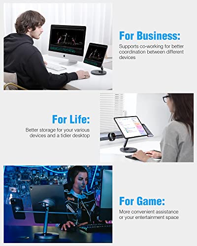 Nillkin Tablet Stand With Magsafe Ring, 4 In 1 Magnetic Stand For Tablet/Phone/Apple Watch/Headphone, 360º Rotating, Diy At Will, Aluminum Cell Phone Stand, Tablet Stand For Desk, Supports 5-13 Inch #TOP4