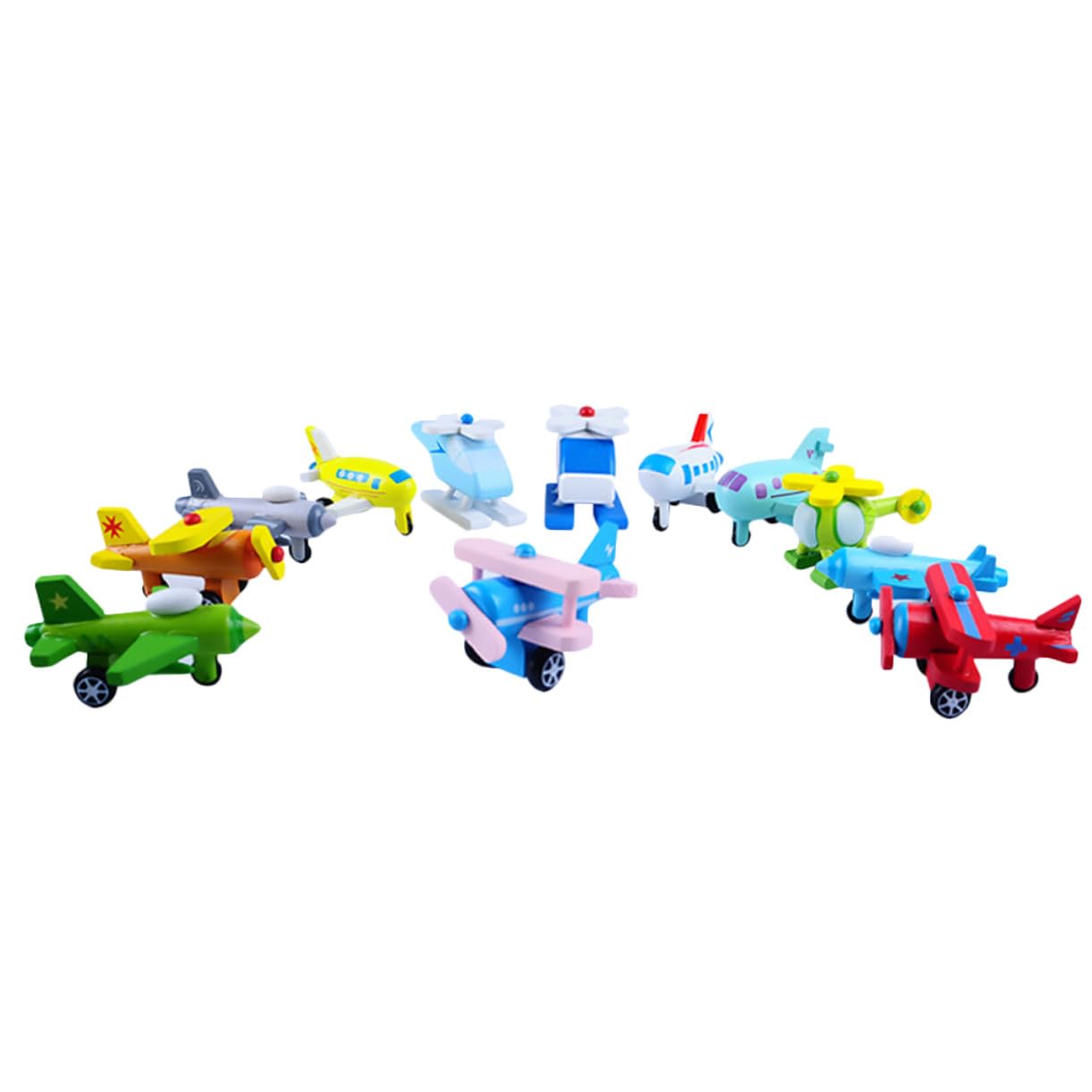 UPKOCH Juguete Educativo Mini Avión de Madera 12 Piezas para Niños