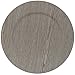 Price comparison product image Koop Homewares Set of 4 Light Grey Wood Effect Round Charger Plates Under Plates 33cm
