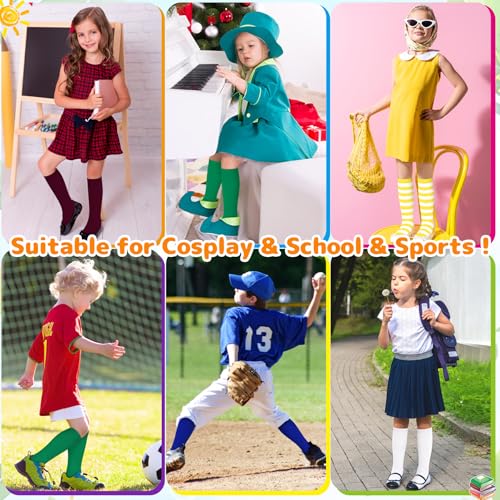 Image of Olreco 1 Pack Toddler Kids Youth Soccer Socks Girls Boys Baseball Socks Youth Knee High Softball Football Accessories Cotton
