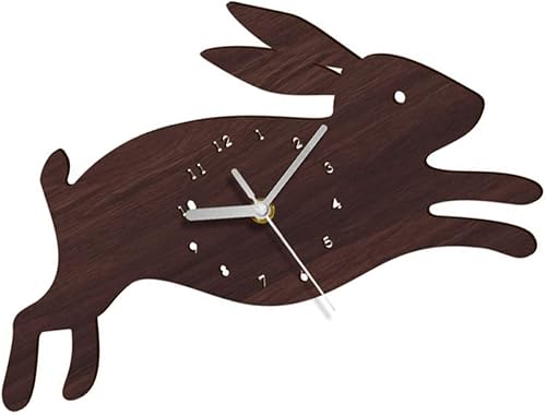 BESPORTBLE Reloj de pared en forma de conejo Reloj de pared de madera para el hogar del niño