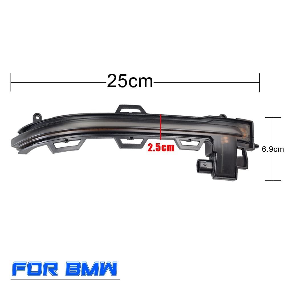 Lekki przydymiony lusterko boczne sekwencyjny kierunkowskaz dynamiczny kierunkowskaz 12v, dla BMW, X3 F25 X4 F26 X5 F15 X6 F16 2014-2018 Boczna kontrolka(Yellow)