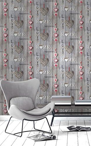 BHF FD41718 Love your Home Wallpaper - Red/Brown