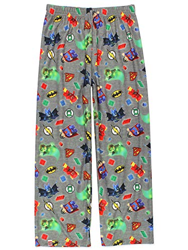 LEGO DC Super Heroes Kids Flannel Lounge Pajama Pants (10-12, Gray)