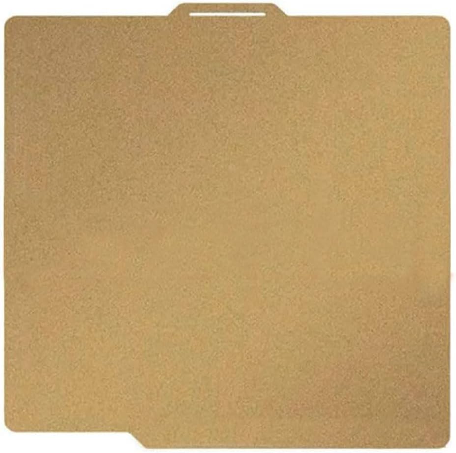 PEI Sheet for Bambu Lab X1/X1C/P2S/P1P/P1S/A1 Carbon Build Plate Heated Bed Spring Steel Flexible Platform 257.5x257.5 mm Double Side Textured Board for 3D Printer (Gold)