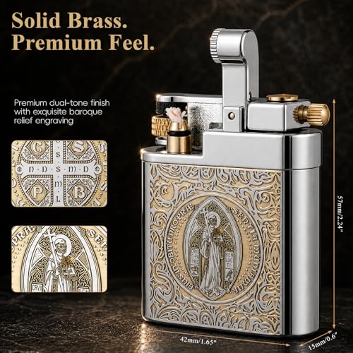 Encendedor Vintage de Latón para Hombre, Llama Suave miniatura 4