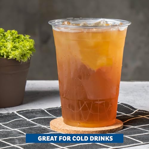 Image of Freshware 12 oz Clear Disposable Plastic Cups, 100 Pack Clear Plastic Cups Tumblers, Heavy-duty Party Glasses, Disposable Cup for Thanksgiving, Halloween, Christmas Party