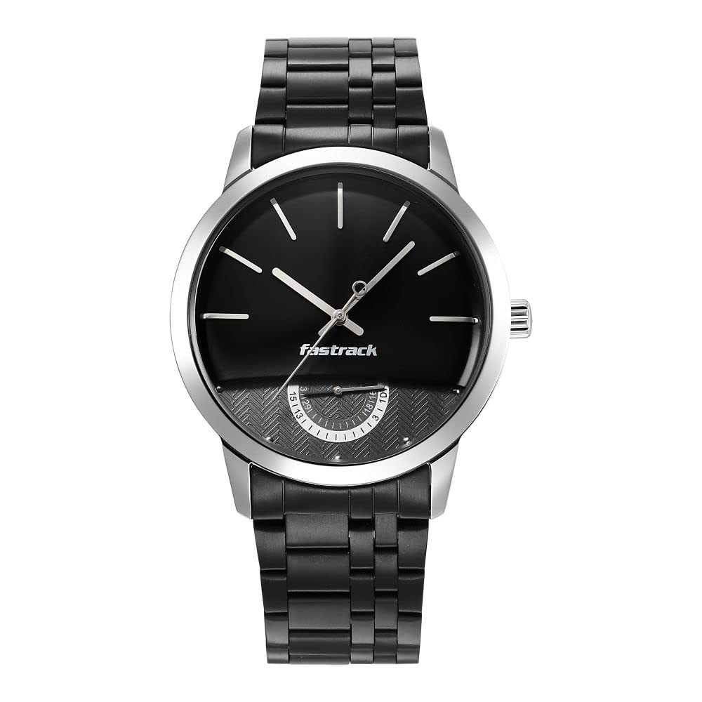 Fastrack Mens Analog Gray Dial Black Band Stainless Steel Watch (B0BHVVB95W) Amazon Price History, Amazon Price Tracker