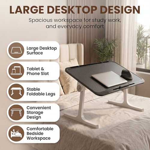 StarAndDaisy T9 Foldable Bed Table Black T9-Black - Image 3