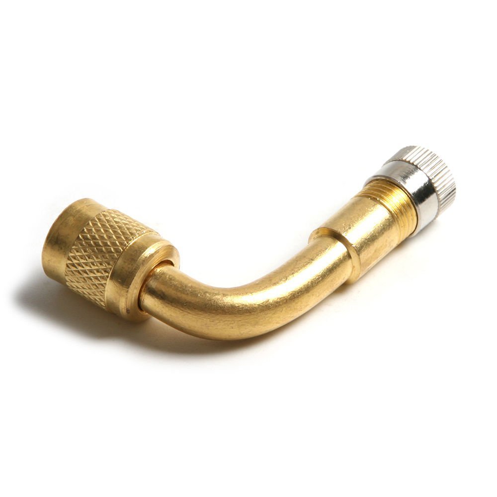 Namvo 2-częściowe przedłużacze zaworu, adapter przedłużający zawór opon, rower samochodowy zawór motocyklowy, mosiężny pręt przedłużający zaworu 90 stopni