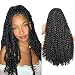 Passion Twist Hair 18 Inch Long Bohemian For Passion Twist Crochet Braiding Hair Water Wave Synthetic Fiber Natural Hair Extension(18"6pcs, 1B)