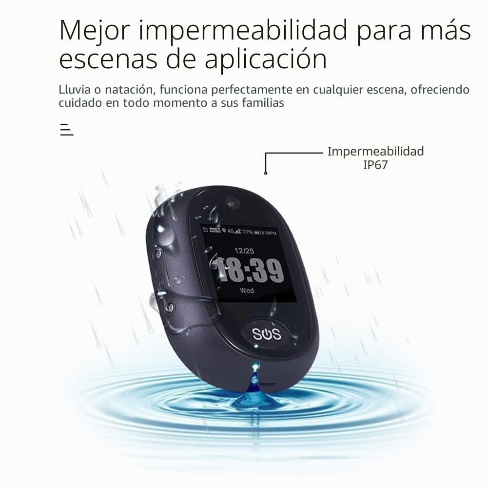 ISTOVO Colgante de Seguimiento GPS 4G V45 para NiñOs Mayores Mini GPS Rastreador Personal Alarma Reloj Parlante una Prueba de Agua (Rojo)