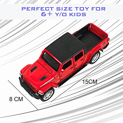 Image of Metal Pull Back Diecast Car 1:32 Rubicon Jeep Pull Back Car Model with Sound Light Boys Gifts Toys for Kids【Pack of 1】,multicolor