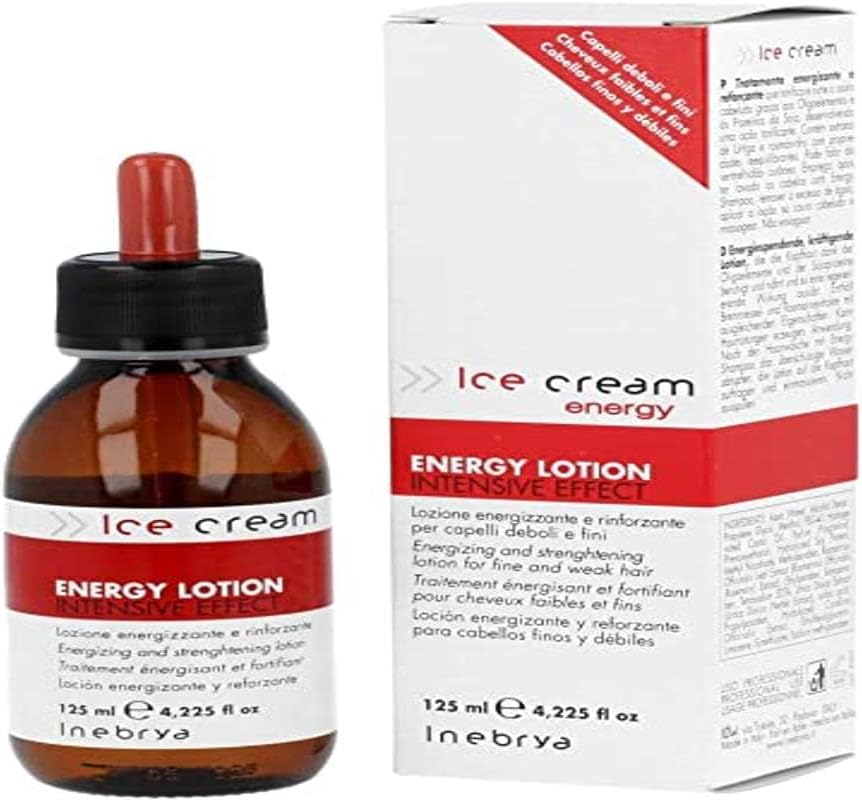 Inebrya Ice Cream Energy Lotion Intensive Effect for Fine and Weak Hair 4.225 Oz