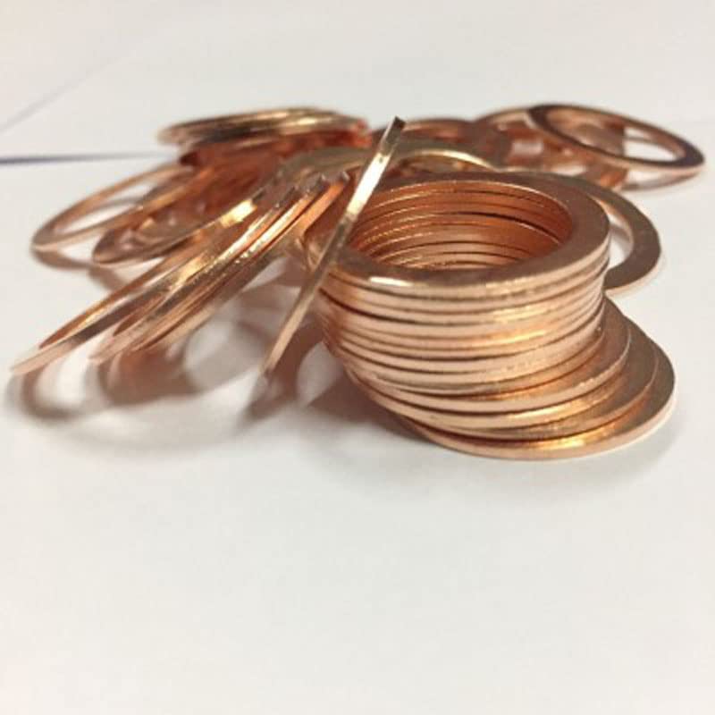 Arandelas de junta de cobre M8 M9 M10, arandela de presión, 0,1-0,8mm de espesor-M10x12x0,5mm(5 uds)
