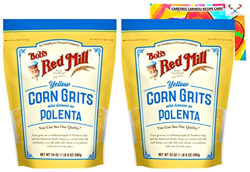 Corn Grits Polenta Bundle. Includes Two (2) 24oz Packages of Bob s Red Mill Corn Grits Polenta and an Authentic Carefree Caribou Corn Grits Cookie Recipe Card!