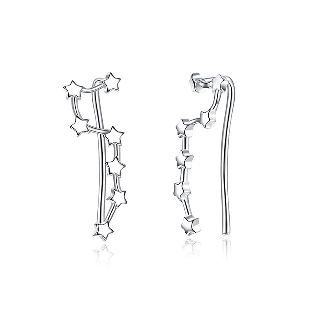 925 Sterling Silver Ear Studs for Women Dipper Stars 2 Ways Earrings Silver Earring for Girls and Women Gift