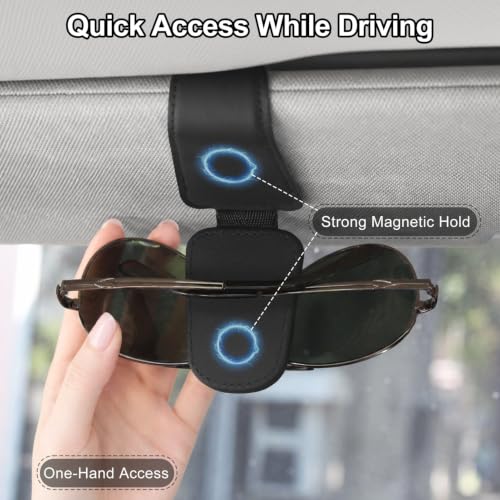 Magnetic Leather Sunglass Holder