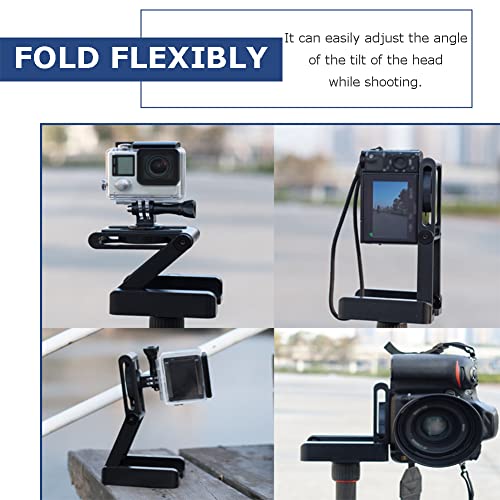 Alliage d'aluminium pliant Z Flex tête inclinable support de caméra plaque de libération rapide trépied rotule 1/4 "vis de montage avec niveau à bulle pour Canon Nikon Sony caméra caméscope trépied - Image 5