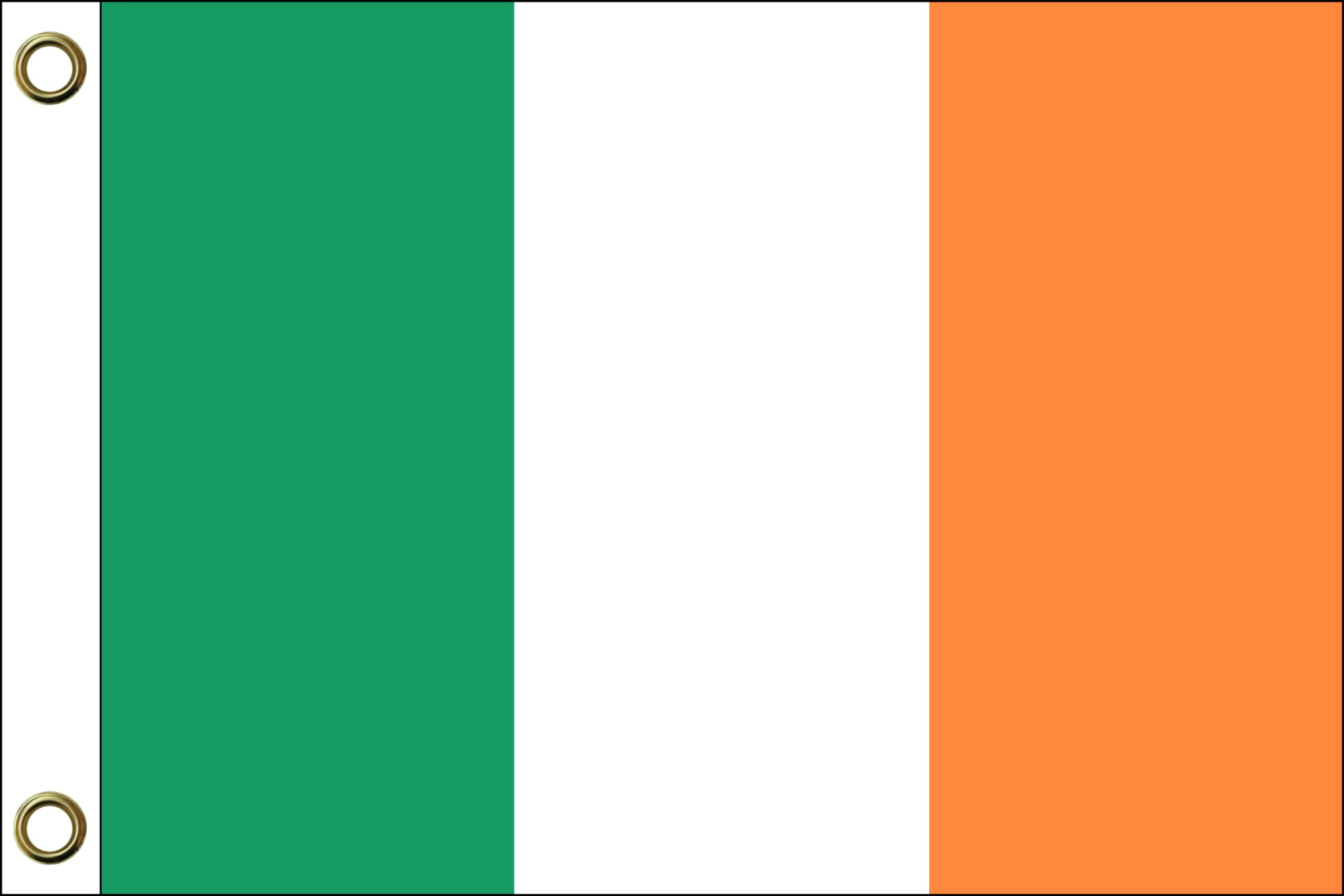 Ireland flag, 150 cm x 90 cm / 90 x 150 cm, weatherproof and durable, polyester with two eyelets