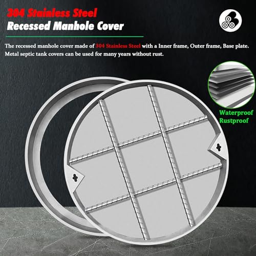 Tapa empotrable para lavabo de alcantarillado tanque séptico 32cm 5