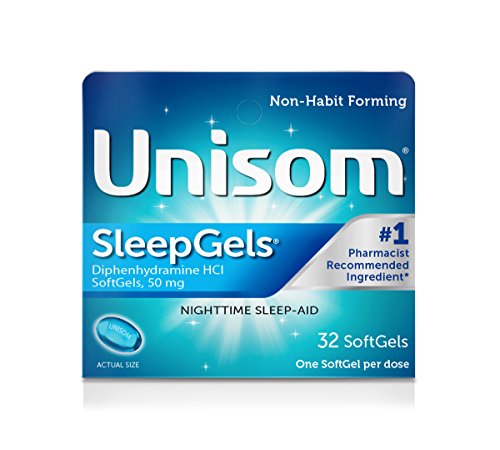 Unisom SleepGels, Nighttime Sleep-Aid, 50 mg Diphenhydramine HCl, 32 Soft Gel Capsules (Pack of 36)