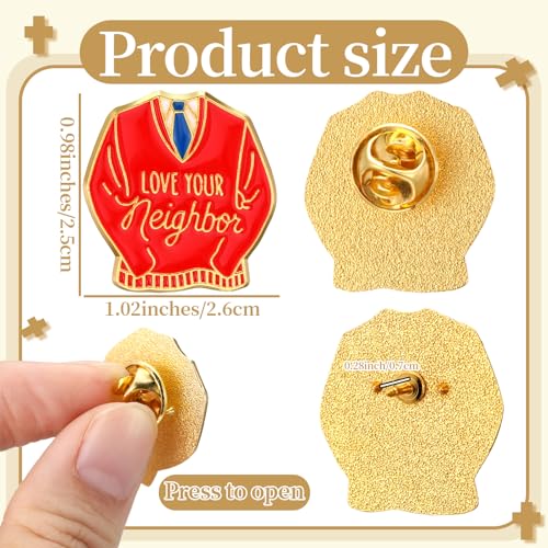24 Pcs Red "love Your Neighbor" Bible-themed Brooch Love Your Neighbor Pins 0. 98 Inch Enamel Pins for Backpacks Hats Clothes Women Men Housewarming Gifts for Neighbors Friends Family2