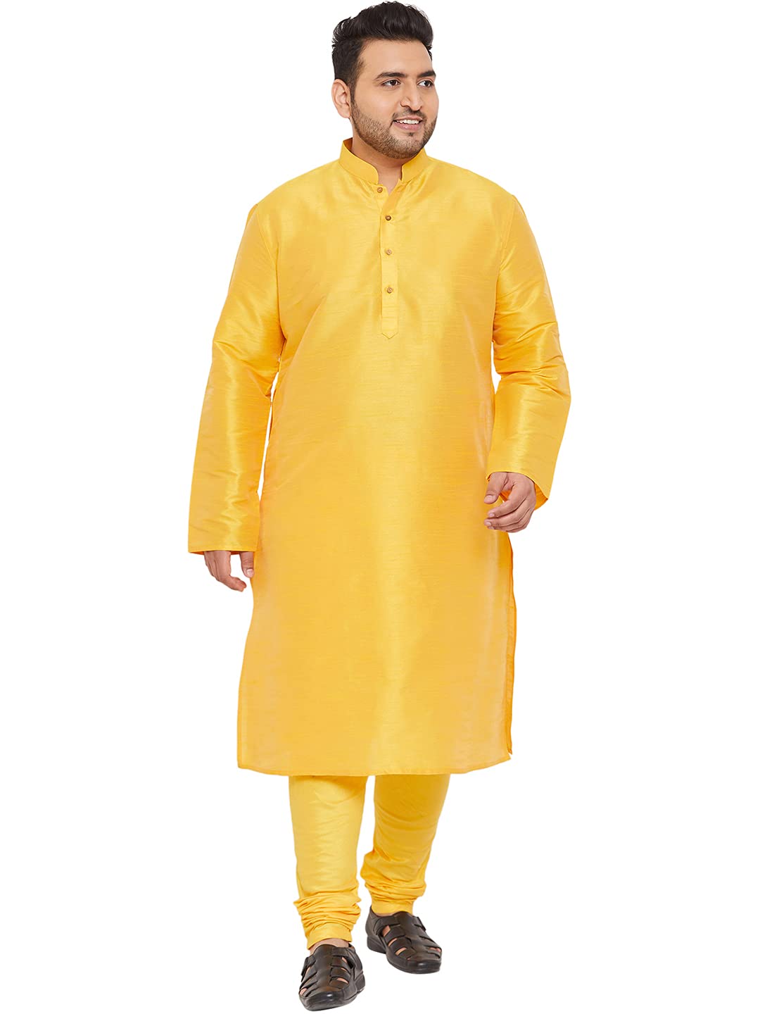 vastramay Plus Size Men's Silk Blend Kurta Set-New-picture-23